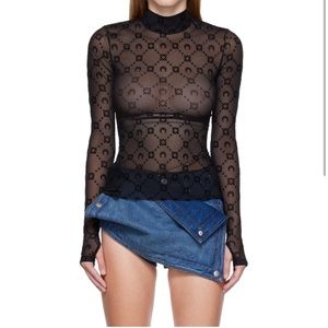 Marine Serre Black Monogram T-Shirt & Leggings Set